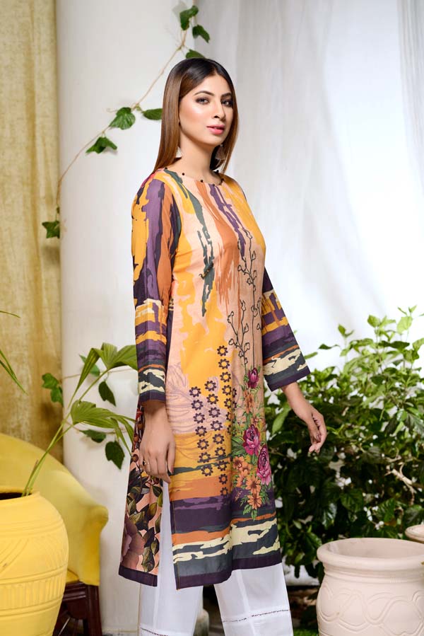 Botanical Wonders - Digital Printed Unstitch Lawn Kurti