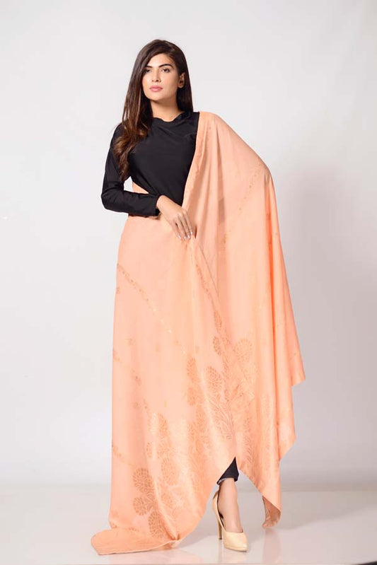 Jacquard Dupatta - Flesh