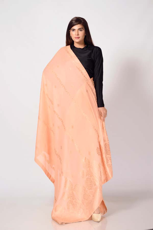 Jacquard Dupatta - Flesh