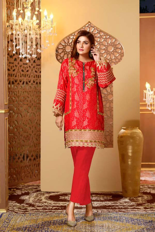 Cherry Blossom - Embroidered Jacquard Shirt