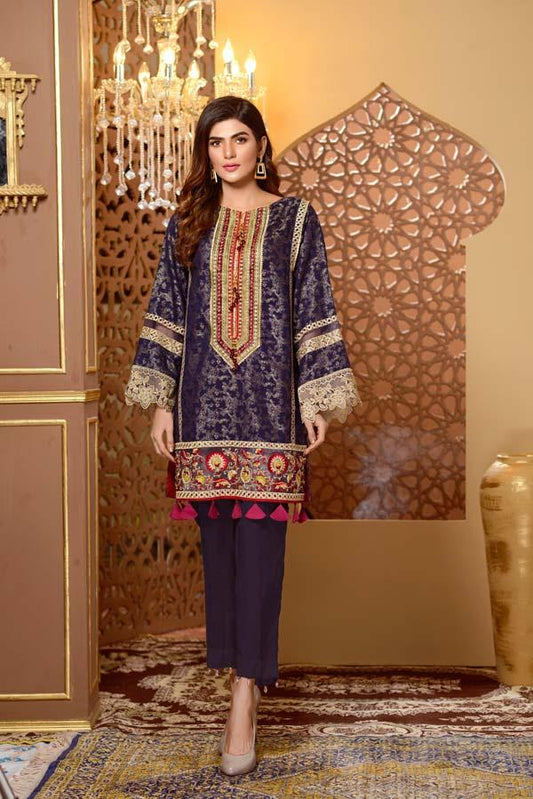 Blue Opal - Embroidered Jacquard Shirt