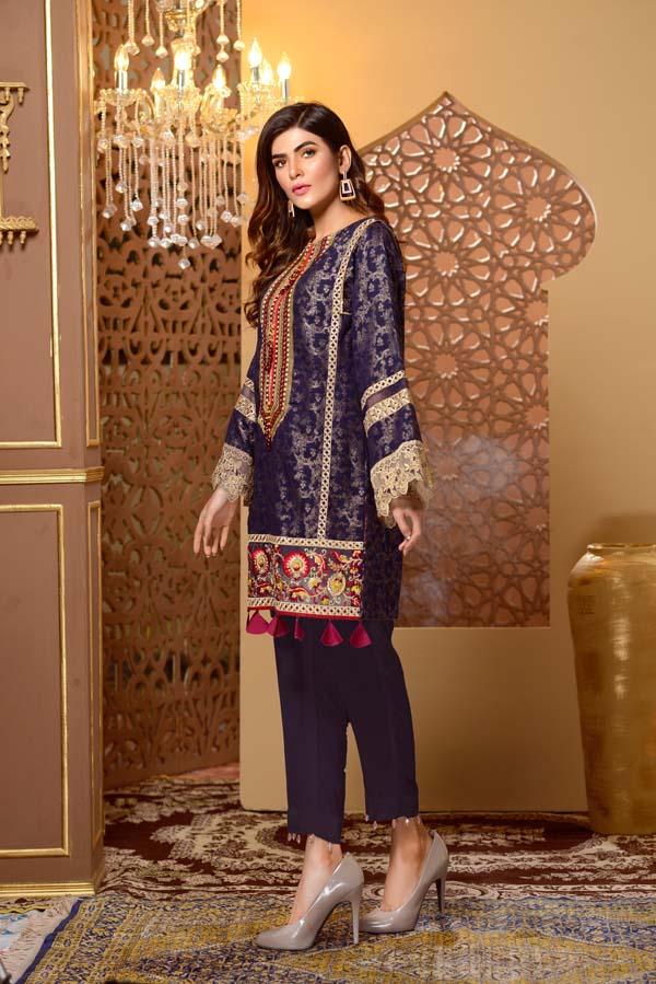 Blue Opal - Embroidered Jacquard Shirt