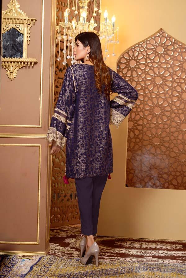Blue Opal - Embroidered Jacquard Shirt