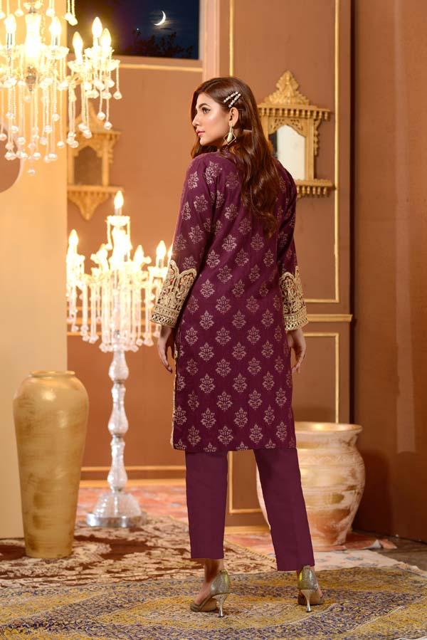 Elite Purple - Embroidered Jacquard Shirt
