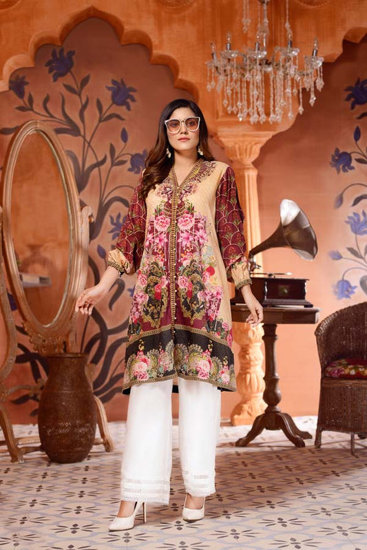 Cinnabar - Digital Mesuri Lawn Unstitch Shirt