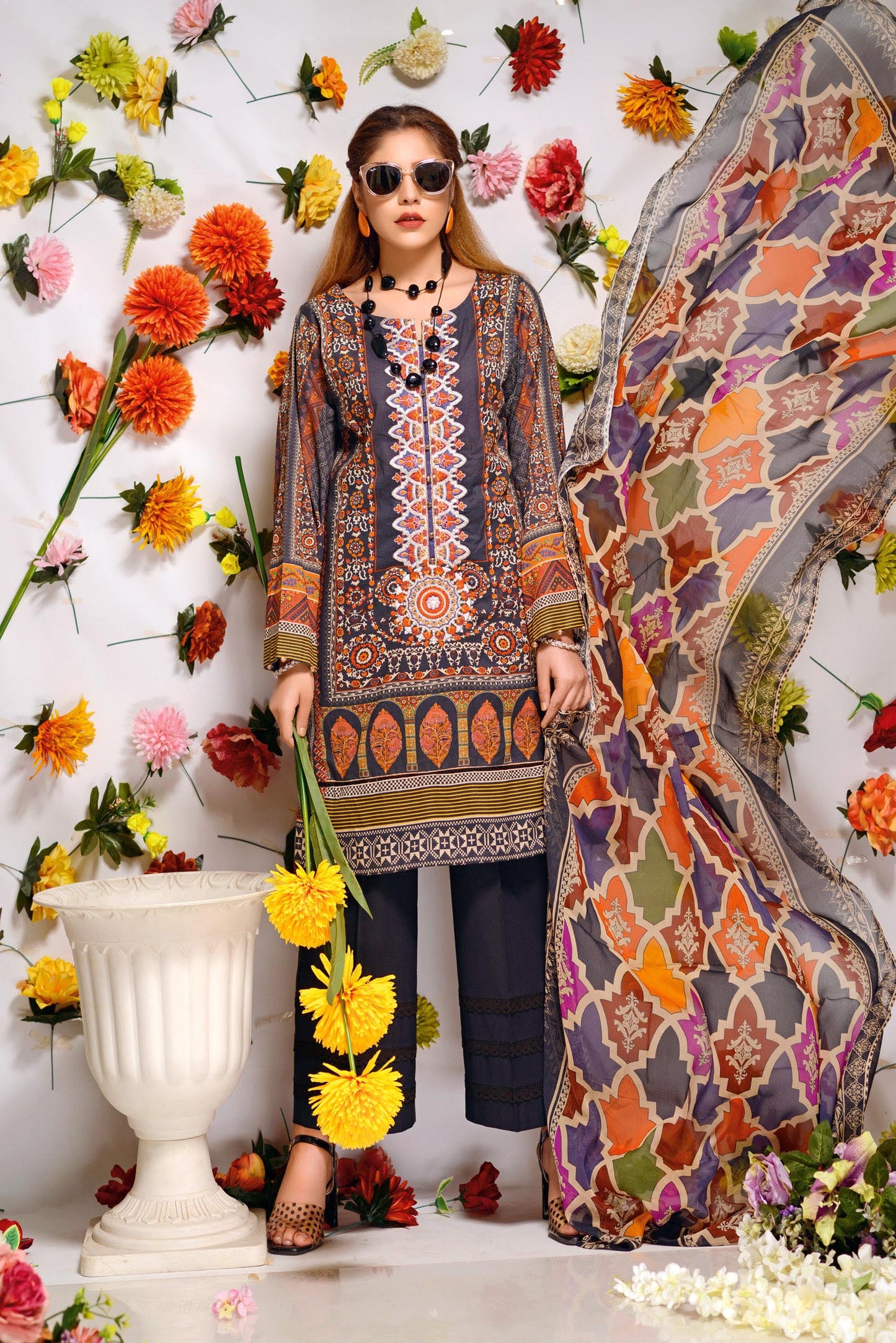 Haizea - Digital Printed and Embroidered Lawn 3PC