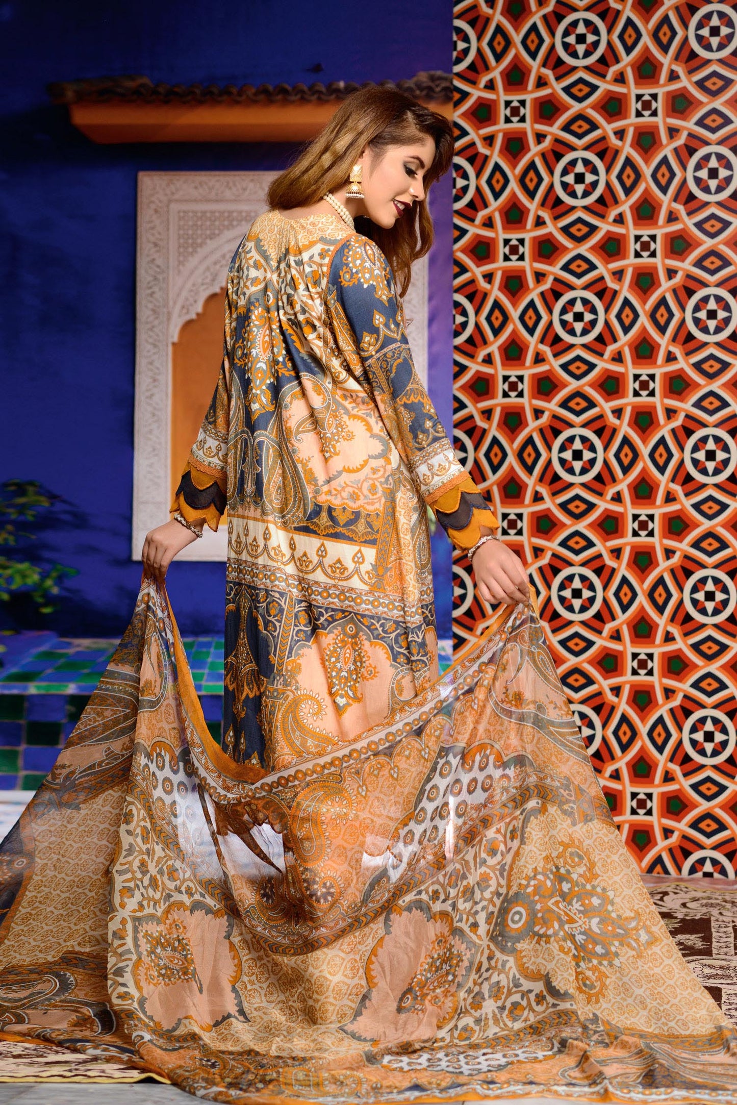 Delaney - Digital Printed and Embroidered Lawn 3PC