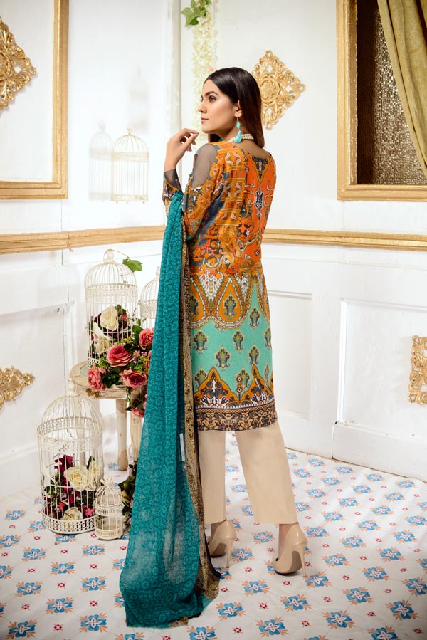 Cacao - Digital Printed and Embroidered Lawn