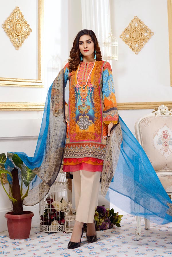 Bromelia - Digital Printed and Embroidered Lawn