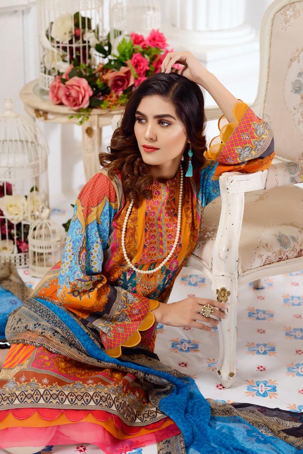 Bromelia - Digital Printed and Embroidered Lawn