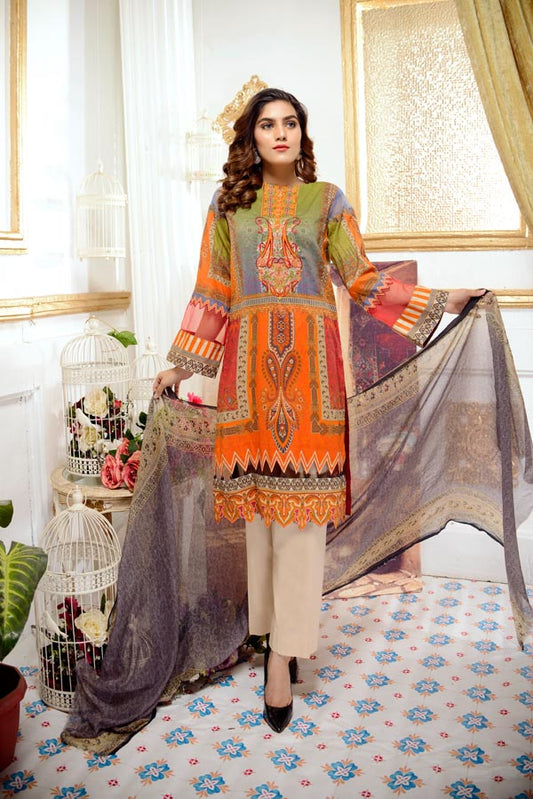 Combretum - Digital Printed and Embroidered Lawn