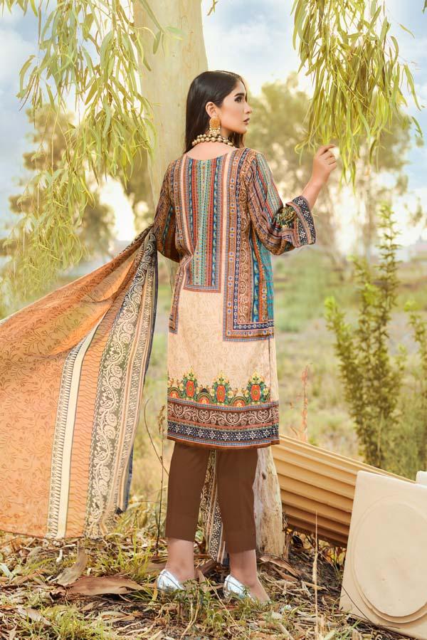 DARK KHAKI - DIGITAL EMBROIDERED LAWN