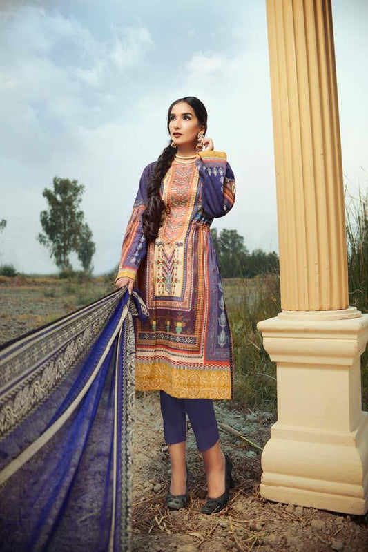 DARK NAVY - DIGITAL EMBROIDERED LAWN