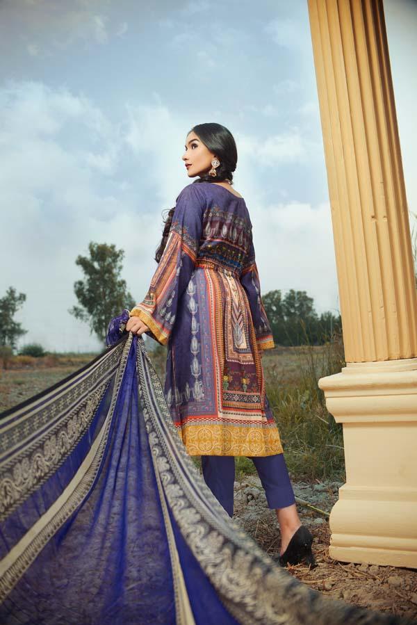 DARK NAVY - DIGITAL EMBROIDERED LAWN