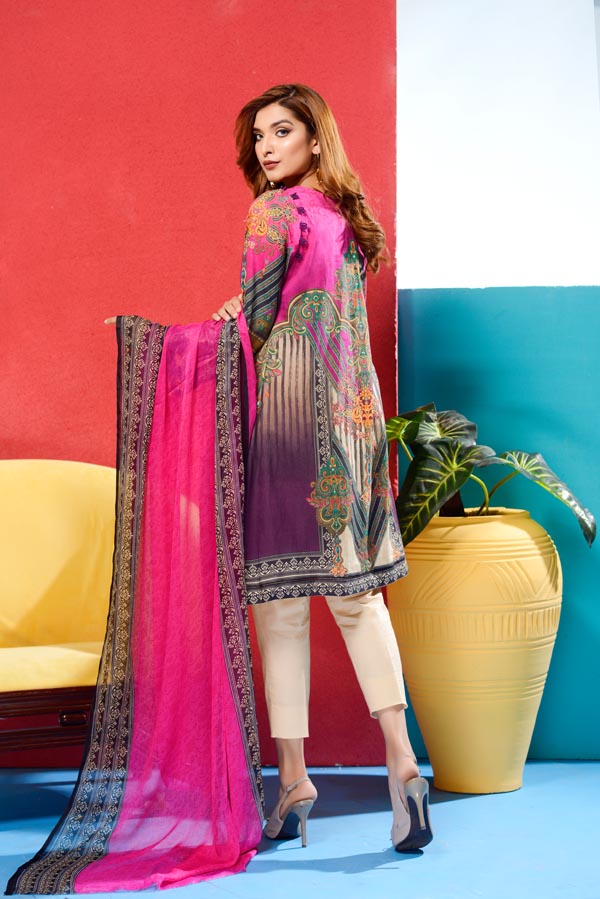 Cleo - Digital Printed and Embroidered Lawn