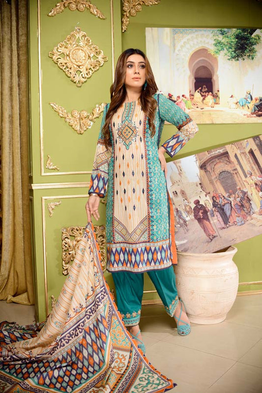 ASTER DAISY – DIGITAL EMBROIDERED LAWN 3 PIECE (UNSTITCH)
