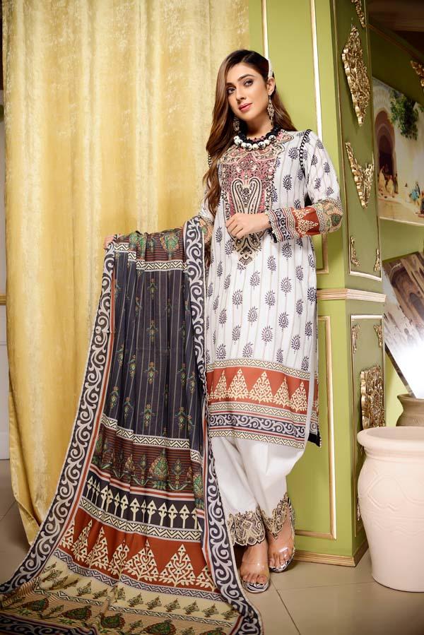 Clover - Digital Embroidered Lawn 2 Piece (Unstitch)