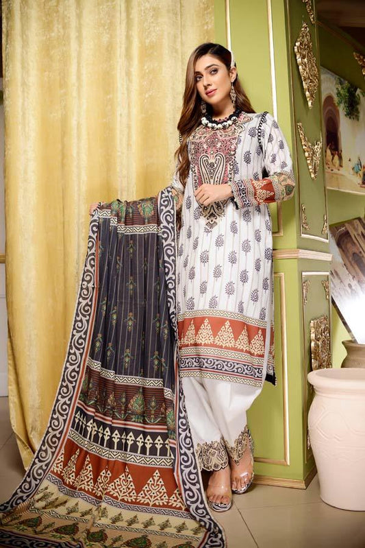 Clover - Digital Embroidered Lawn 2 Piece (Unstitch)
