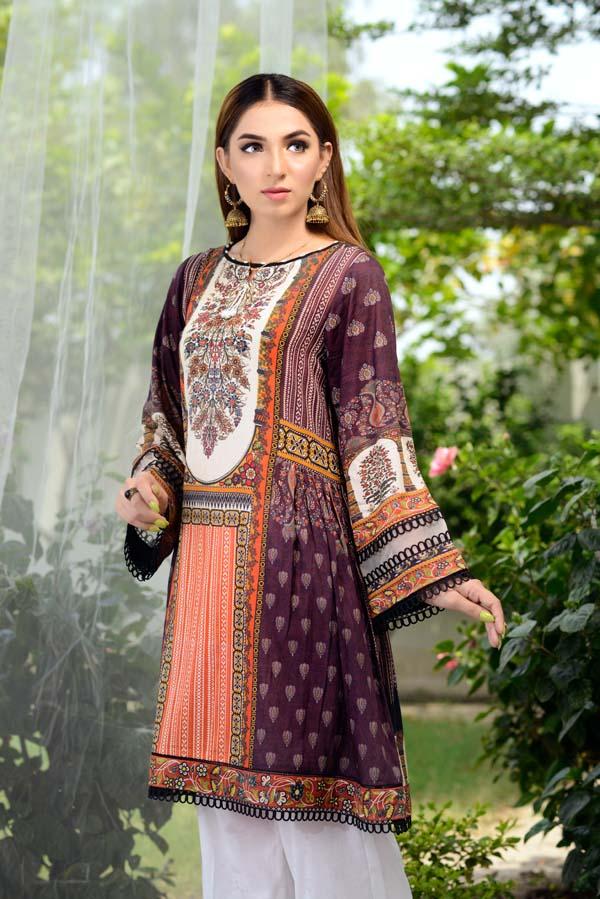 Cocoa Bean - Digital Printed Unstitch Lawn Kurti