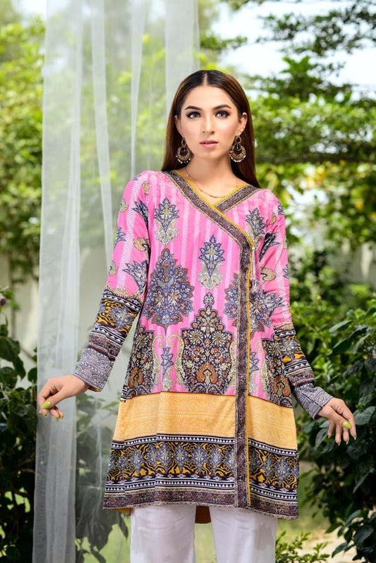 Carnation Pink - Digital Printed Unstitch Lawn Kurti
