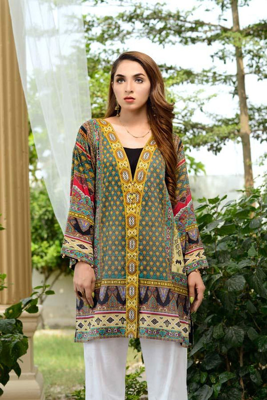 Corduroy - Digital Printed Unstitch Lawn Kurti