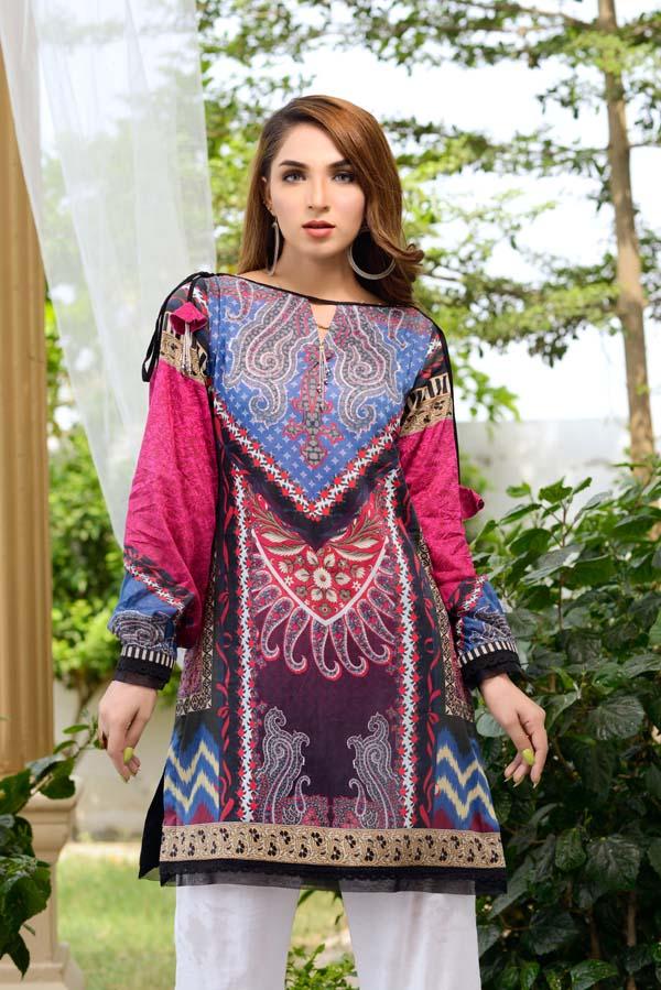 Brandy Rose - Digital Printed Unstitch Lawn Kurti