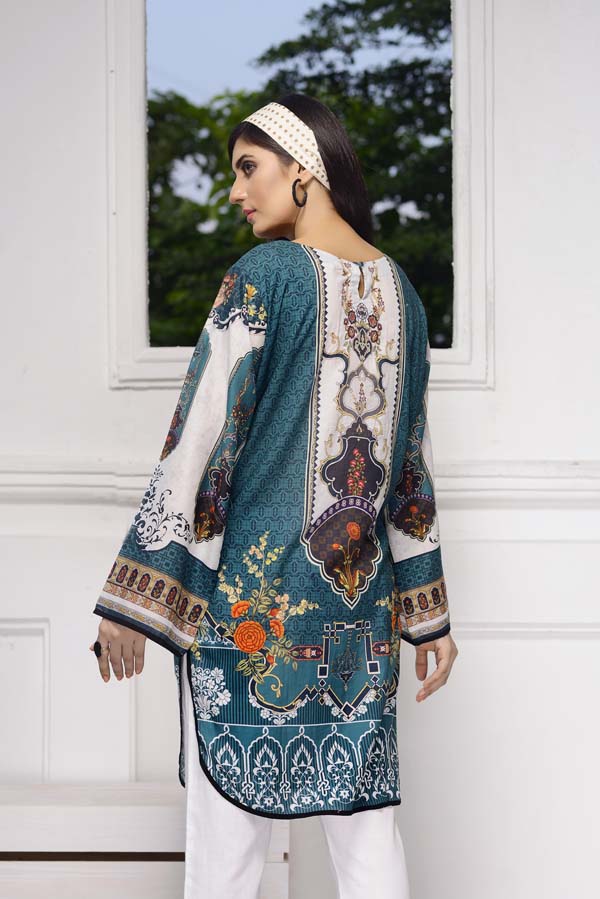 Blue Dianne - Digital Embroidered Stitched Lawn Kurti