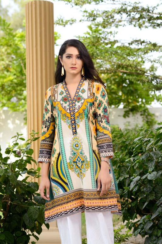 Bloom Clay - Digital Printed Unstitch Lawn Kurti