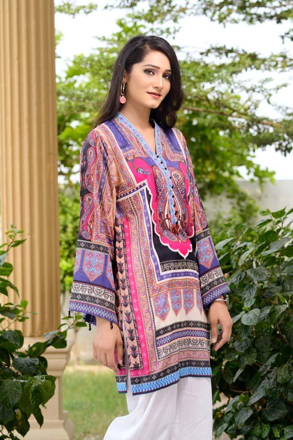 Blue Marguerite - Digital Printed Unstitch Lawn Kurti