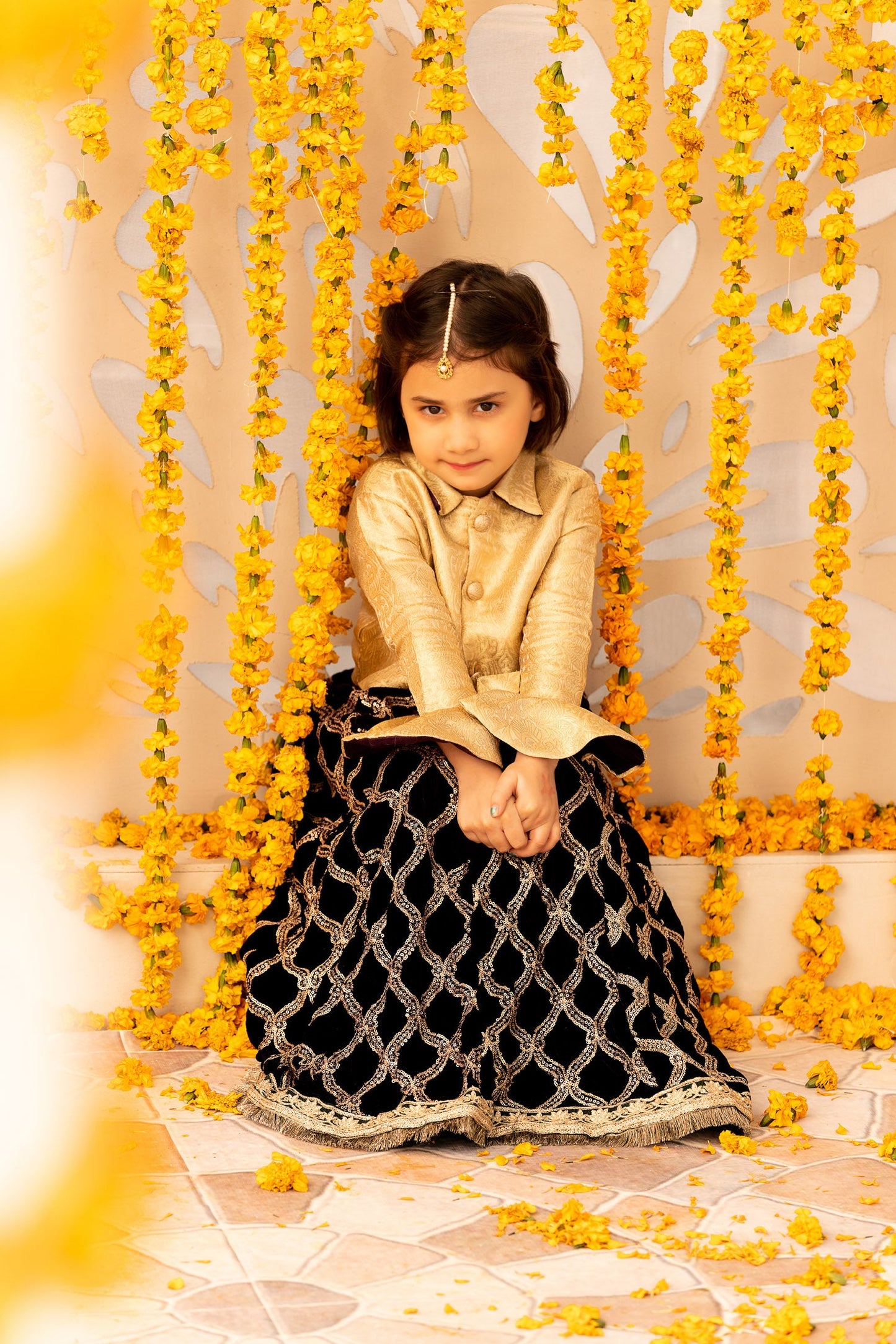 Embroidered Velvet Lehenga