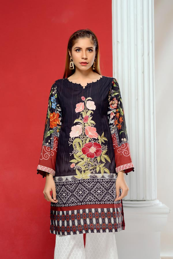 Crystal Quartz - Embroidered Lawn Stitch Shirt