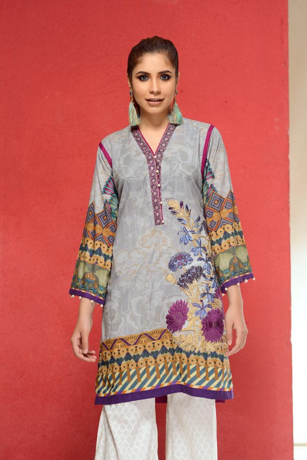 Caprel - Embroidered Lawn Stitch Shirt