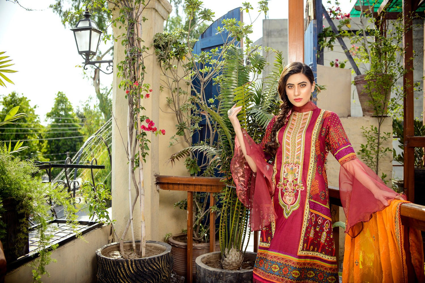 cherry - Printed and Embroidered Lawn 3PC