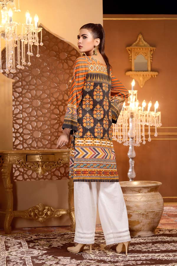 Brown Derby - Digital Printed and Embroidered Mesuri Lawn Kurti