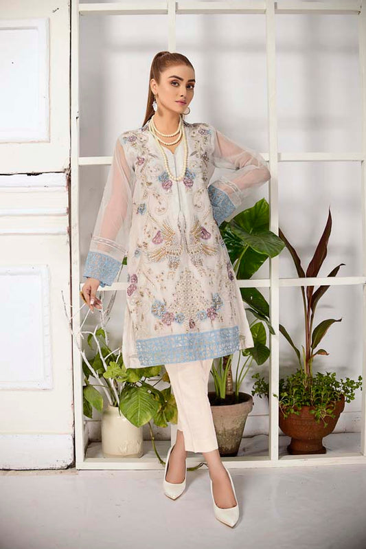 Bronco - Hand Embellished Embroidered Organza 2 Piece