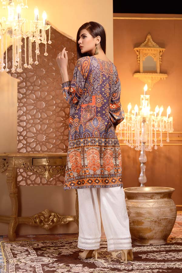 Crusta - Digital Printed and Embroidered Mesuri Lawn Kurti
