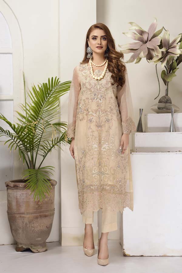 Cashmere - Hand Embellished Embroidered Organza 2 Piece