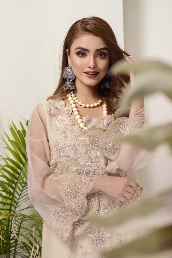 Cashmere - Hand Embellished Embroidered Organza 2 Piece