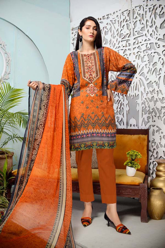 Bourbon - DIGITAL EMBROIDERED LAWN