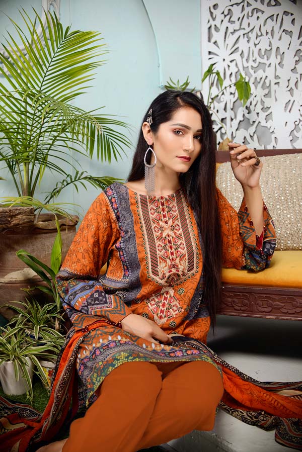 Bourbon - DIGITAL EMBROIDERED LAWN