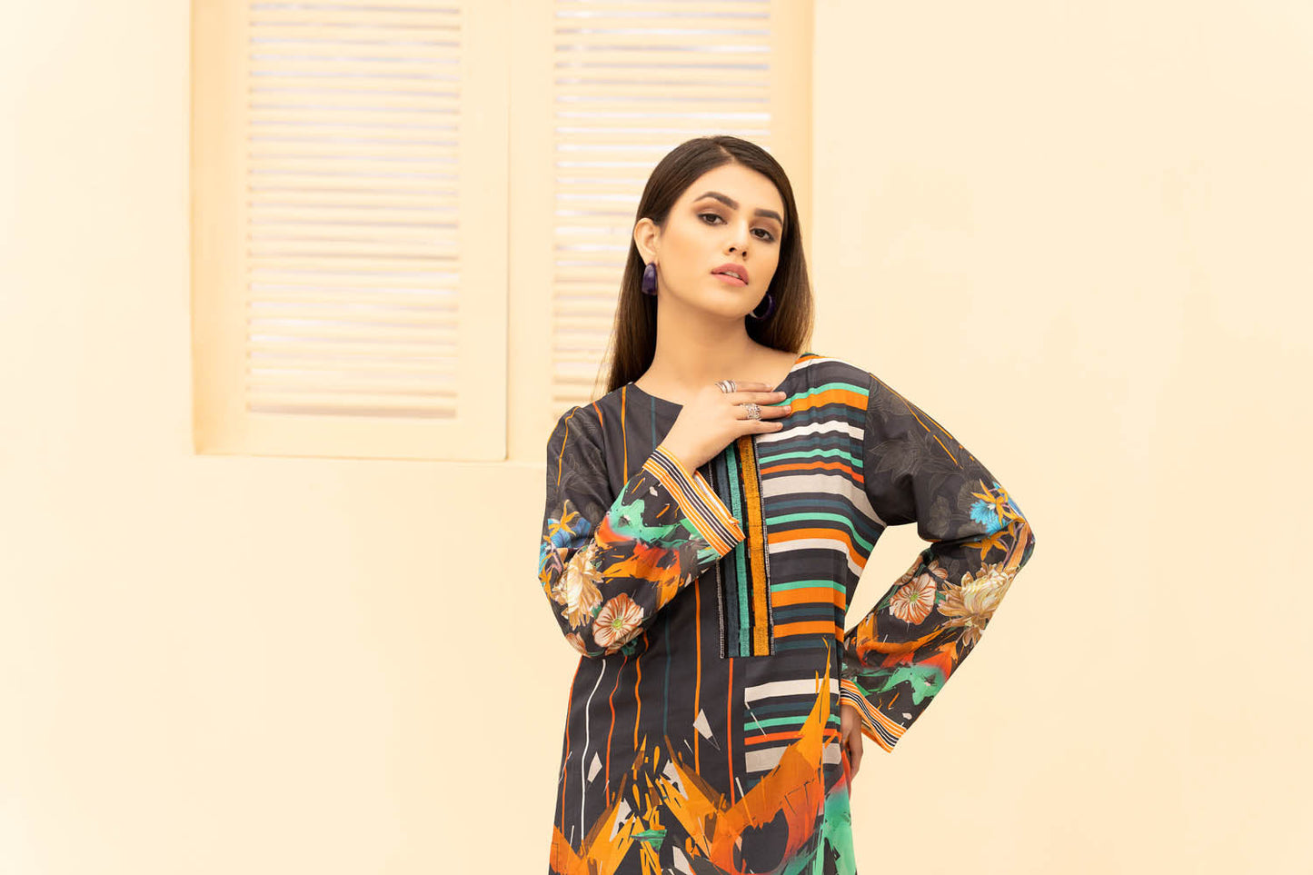 Cilka - Digital Printed Stitched Lawn Kurti