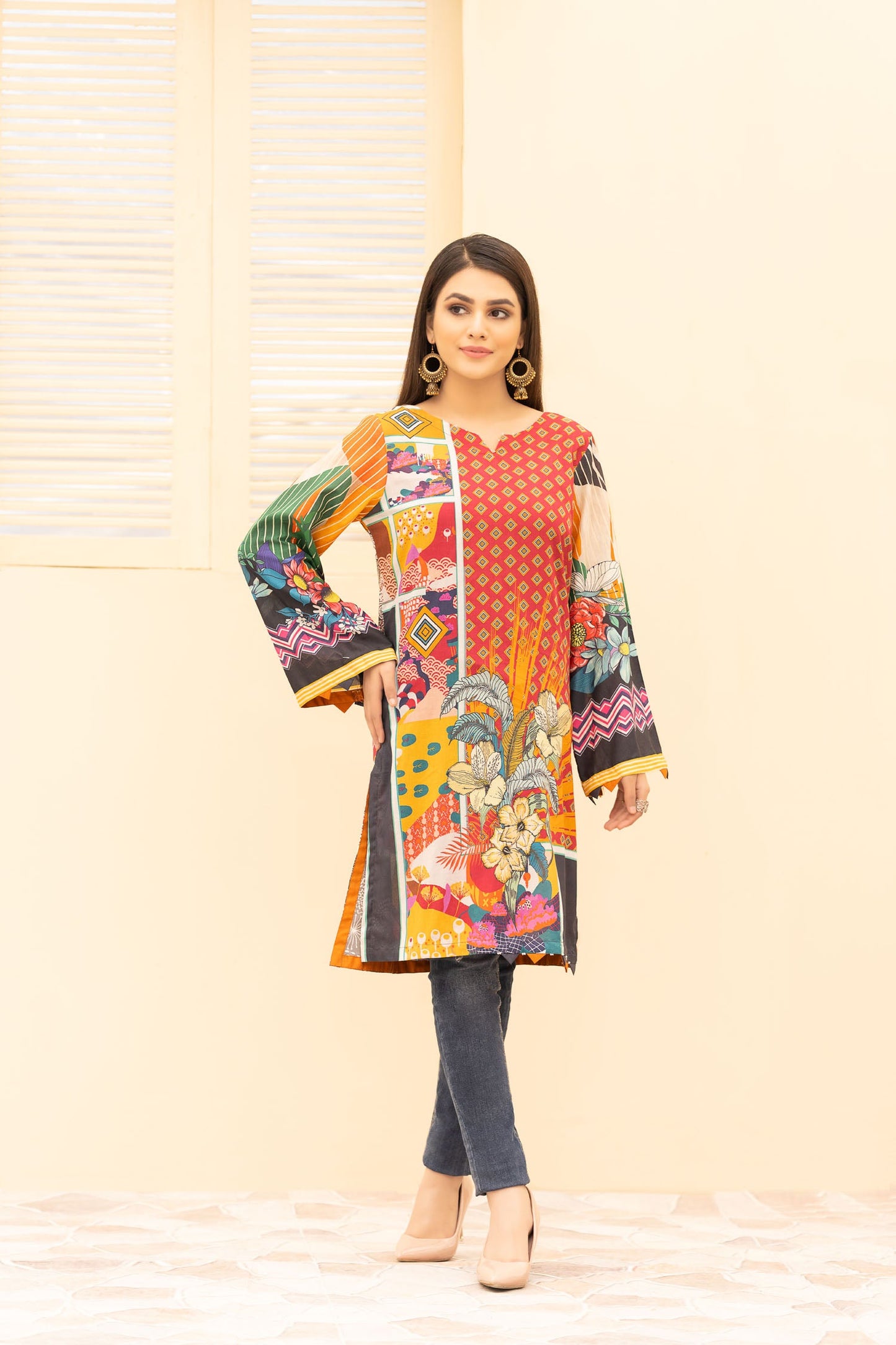 Ervin - Digital Printed Stitched Lawn Kurti