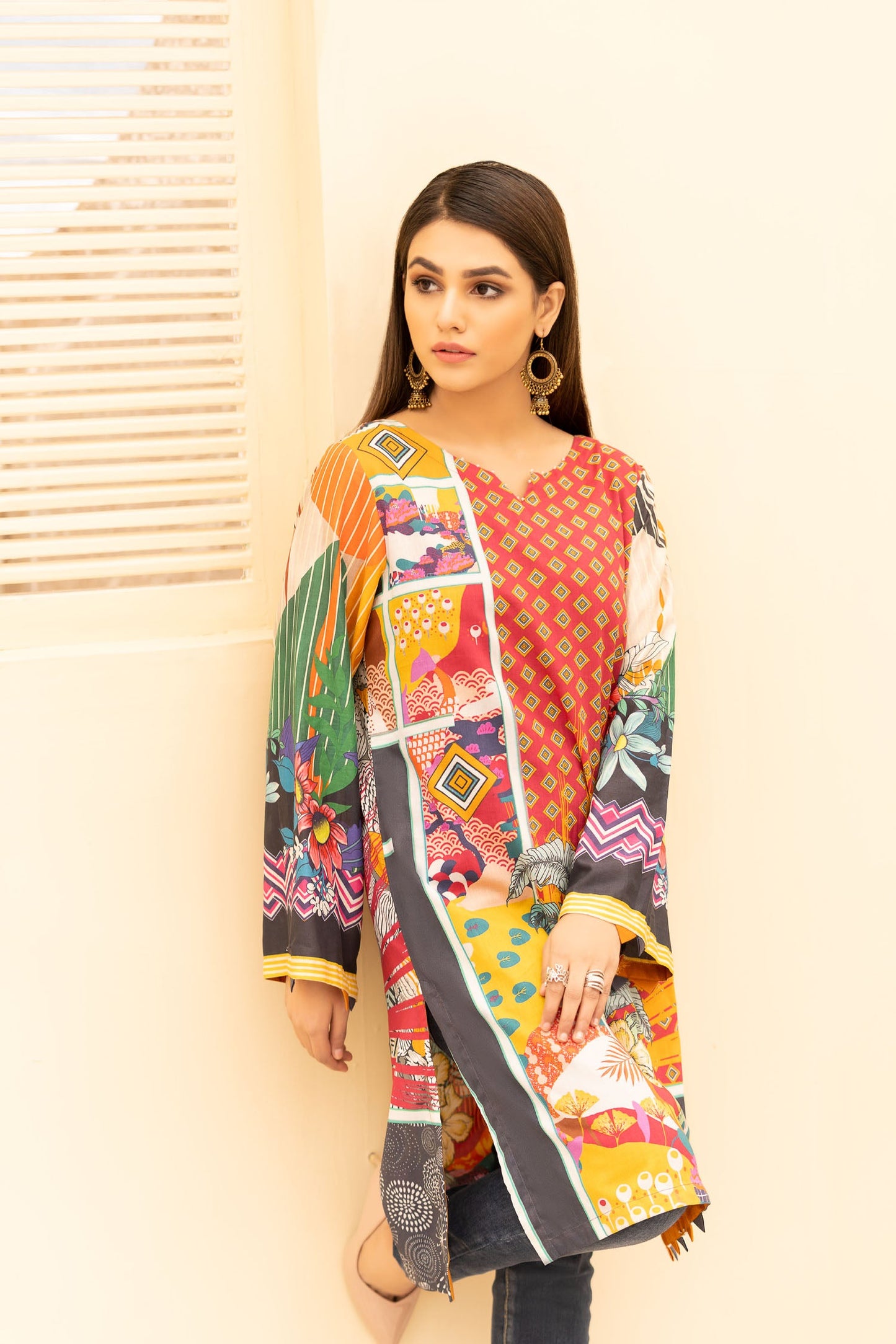 Ervin - Digital Printed Stitched Lawn Kurti