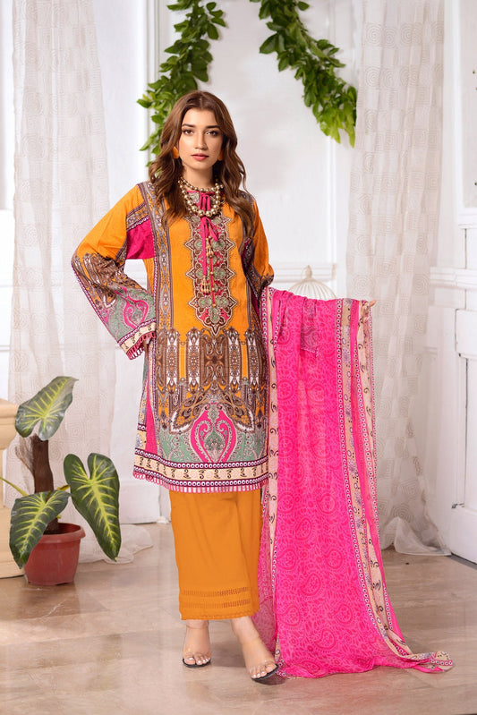 Poppy - DIGITAL PRINTED & EMBROIDERED LAWN 3PC