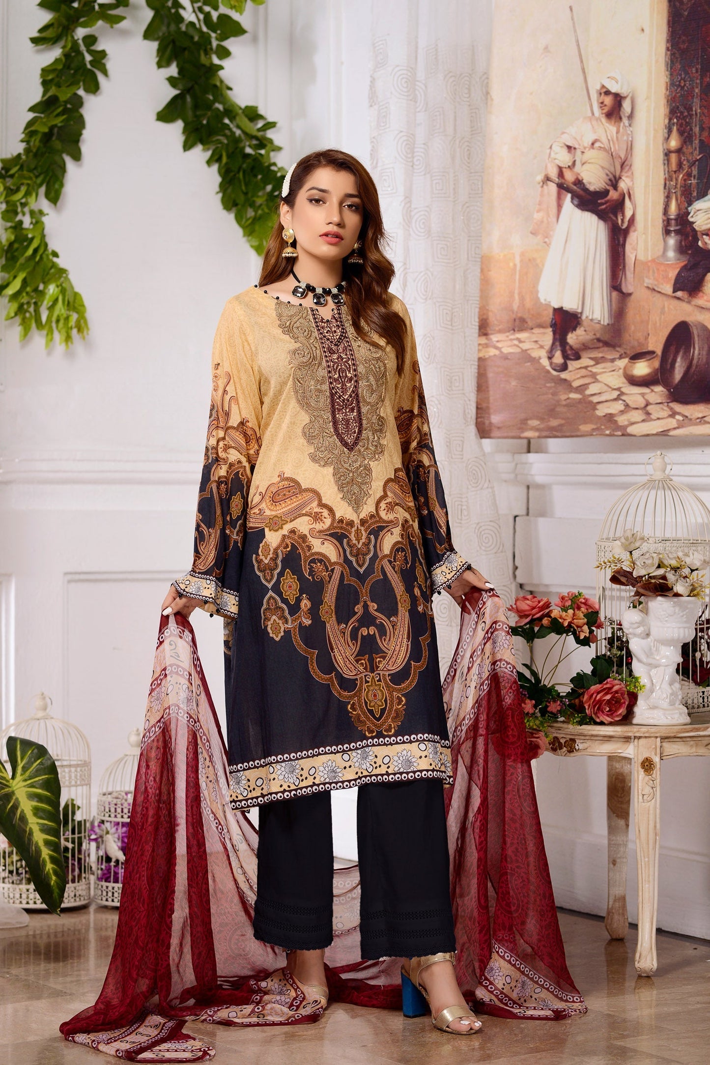 Calla - DIGITAL PRINTED & EMBROIDERED LAWN 3PC