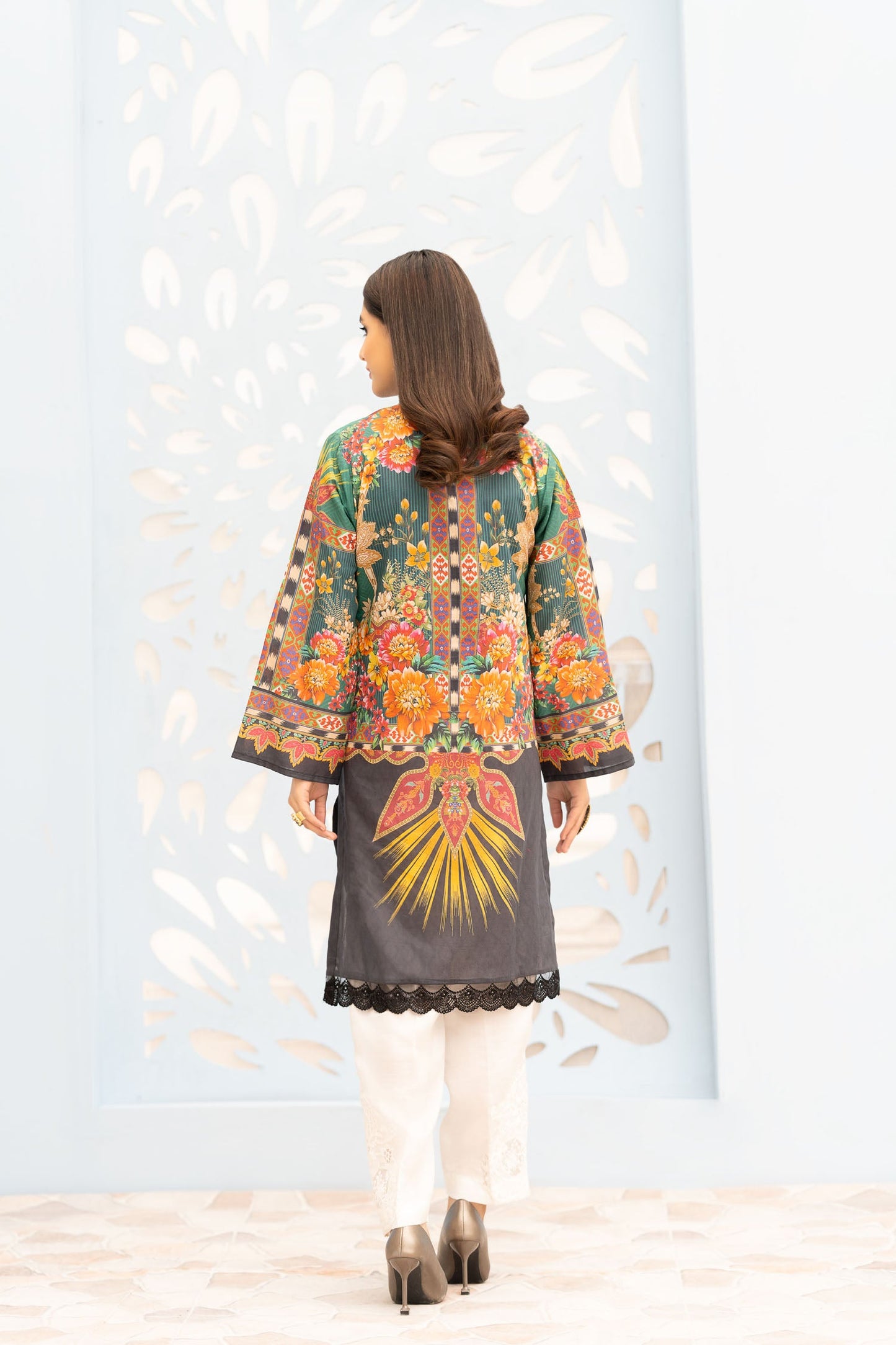 Cathin - Digital Printed Stitched Lawn Kurti