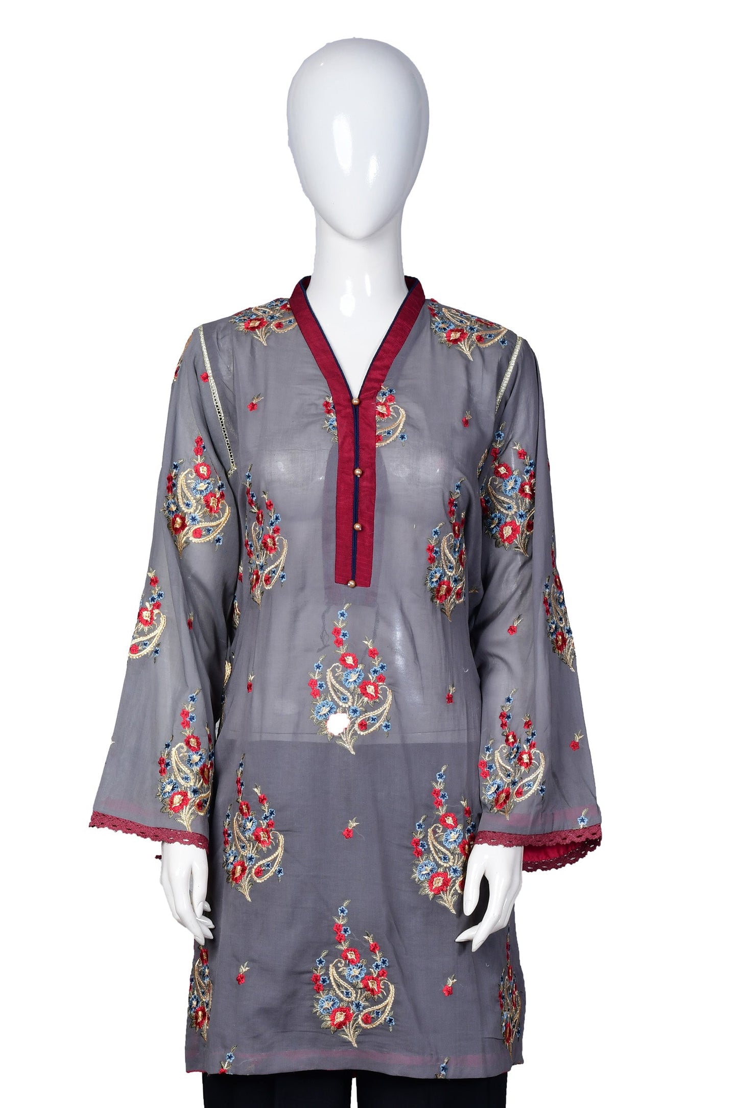 Grewin - Stitched Embroidered Swiss Shirt