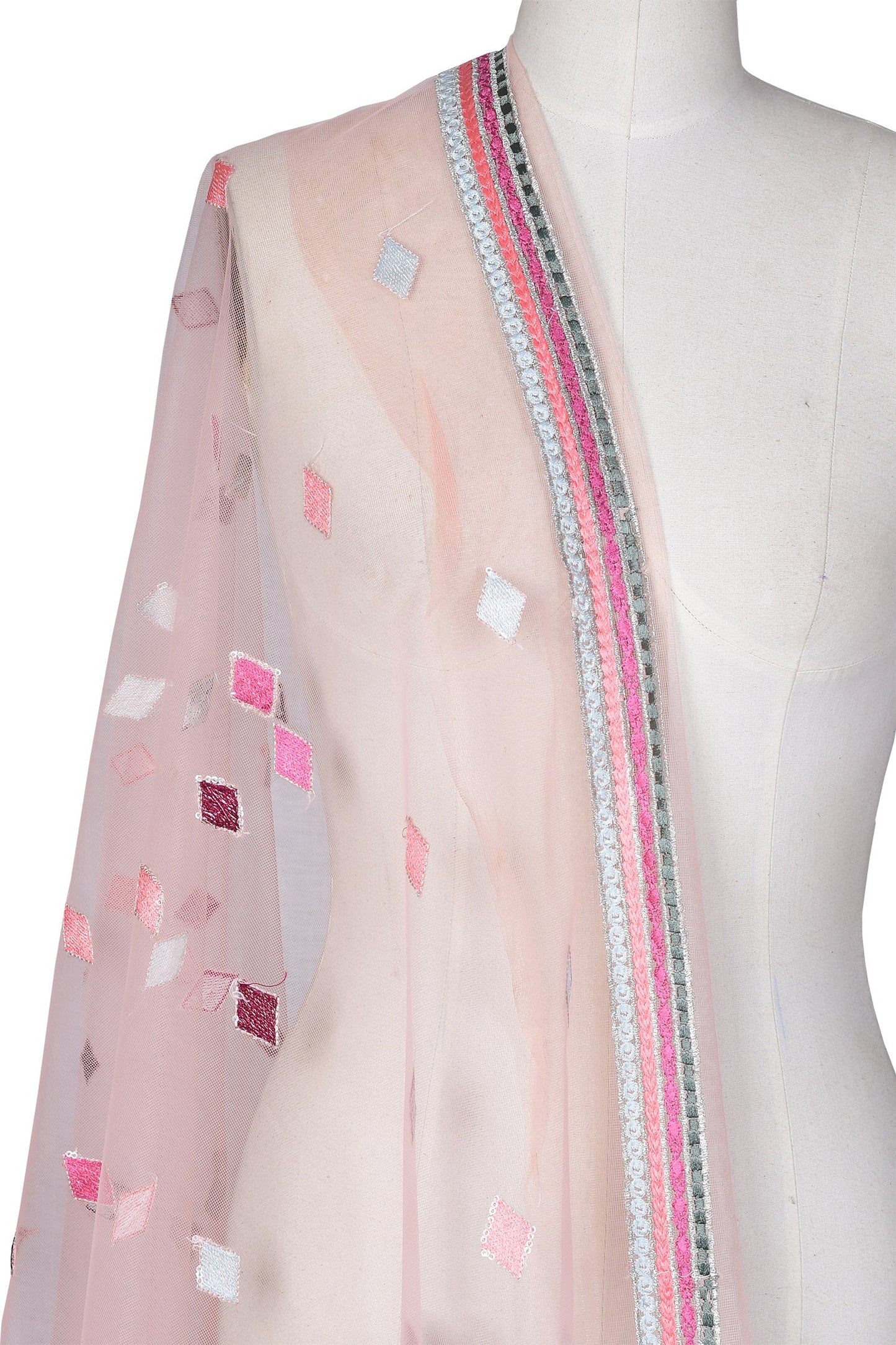 Embroidered Net Dupatta