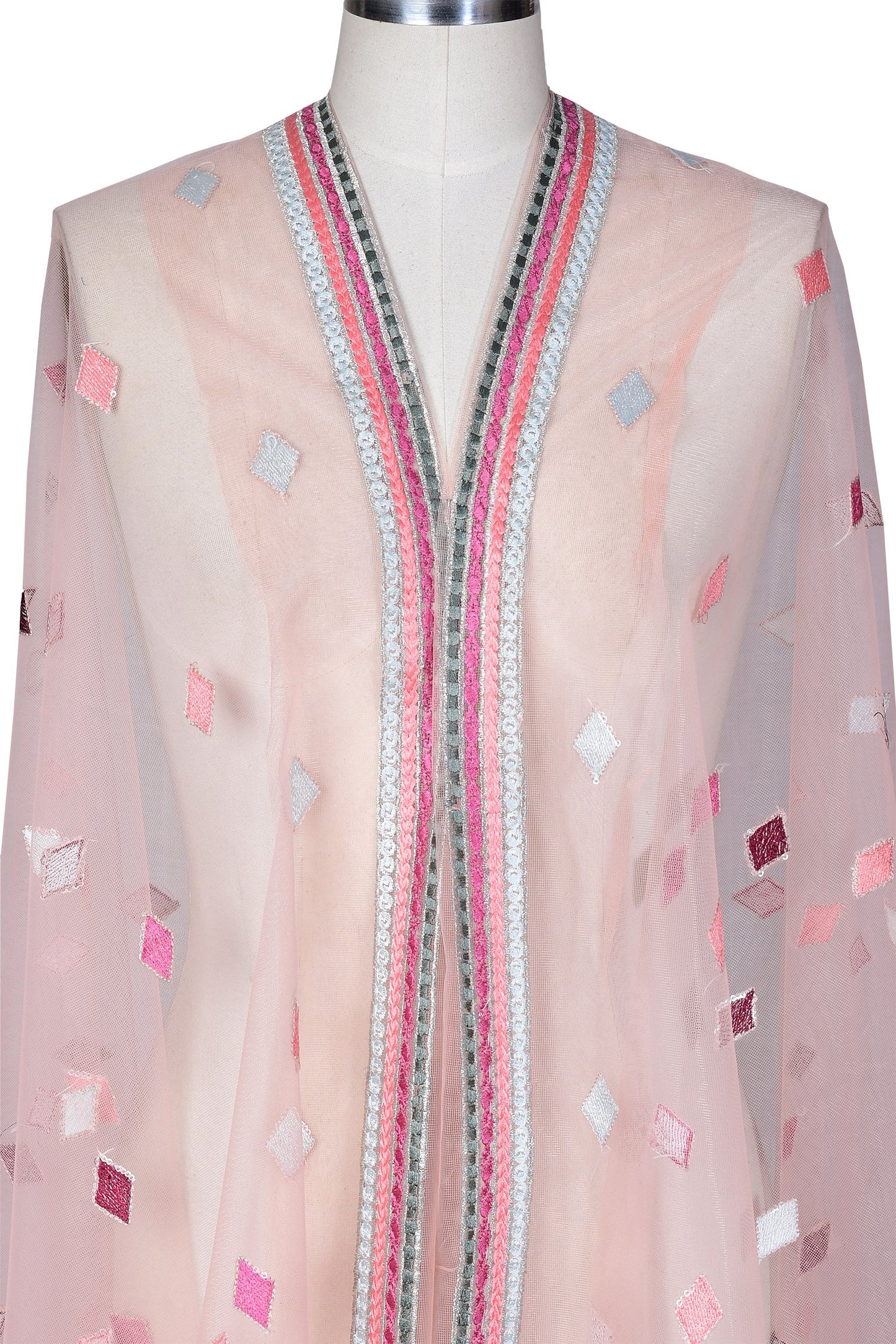 Embroidered Net Dupatta