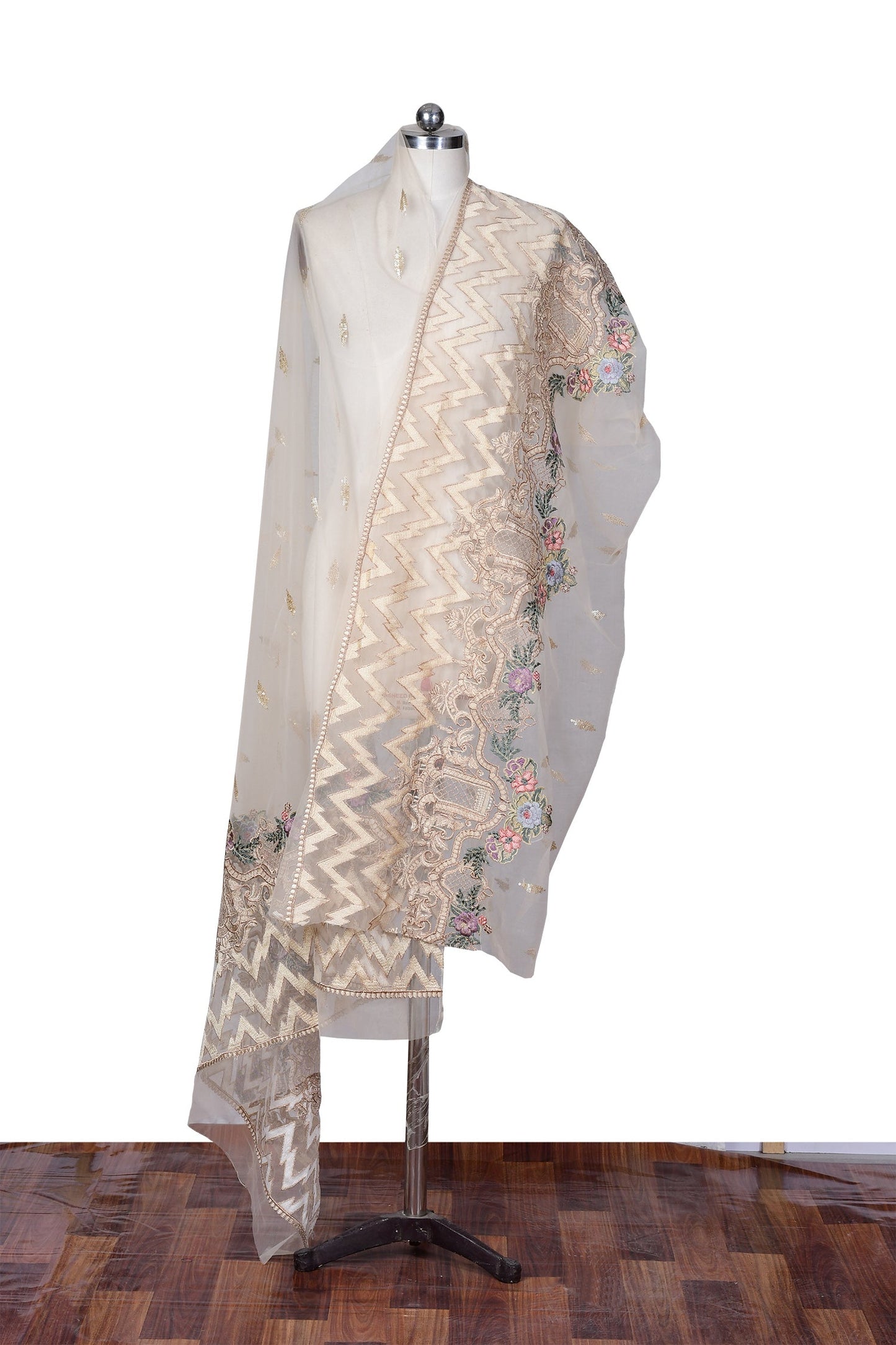 Embroidered Net Dupatta